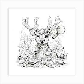 Deer In The Woods 94 Art Print