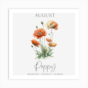 Poppy - August Birthday Art Print