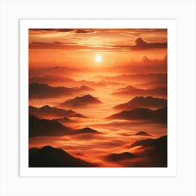 Sunrise Over Mountains Art Print