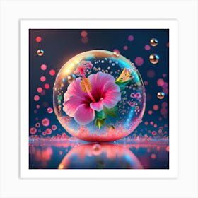 Flower In A Bubble 1 Art Print