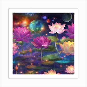 Sacred Lotus Flower 555 Art Print