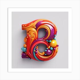 3d Letter B 1 Art Print