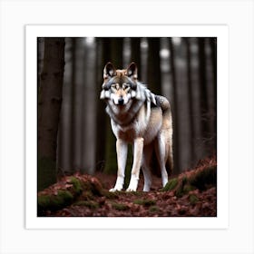 Wolf In The Woods 21 Art Print