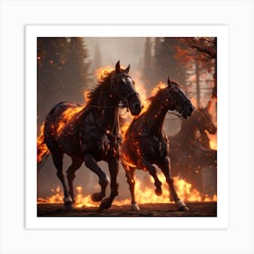 Hellfire horses Art Print