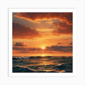 Default Pictures Of Sunset At Sea 3 Art Print