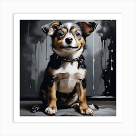 Sad dog Art Print