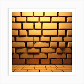 Abstract golden bricks background Art Print