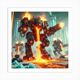 A Futuristic Sci Fi Depiction Of Infernal Titans Art Print