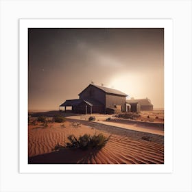 Barn In The Desert Art Print