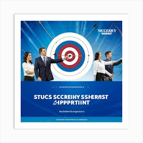 Archery Themed Marketing Banner With The Central Theme Of Success Teamwork And Strategic Goal Sett Art Print