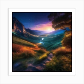 Sunset In The Mountains 48 Art Print