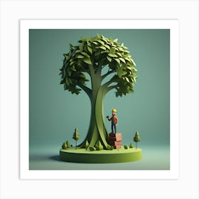 Tree With Unconventional Leaves Art Print