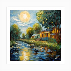 Brushstrokes of Eden on Water Art Print