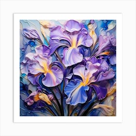 Purple Irises 12 Art Print