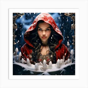 Watercolor Snow White And The Seven Dwarfs Studio Photography Complex Details High Detail Art Print