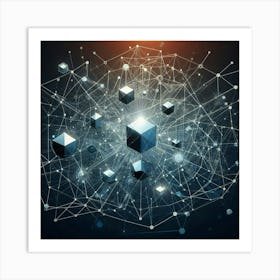 Abstract Network Concept Art Print