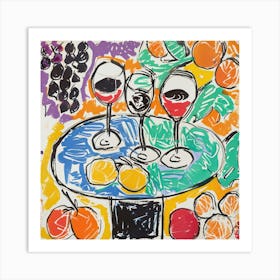Wine Lunch Matisse Style 7 Art Print