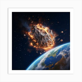 Asteroid Impact On The Earth Art Print