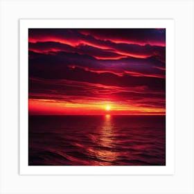 Sunset Over The Ocean 43 Art Print