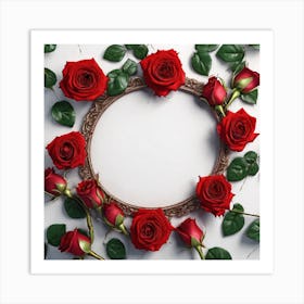 Frame With Roses 25 Art Print