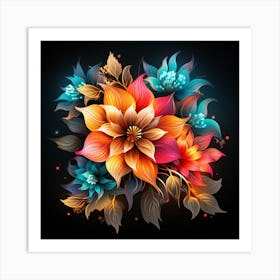 Colorful Flowers Art Print