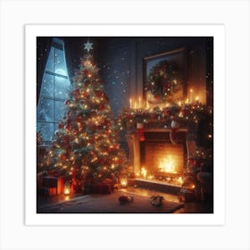 Christmas Tree In The Living Room Art Print