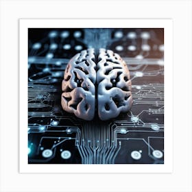 Brain On A Circuit Board 27 Art Print