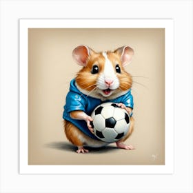 Hamster With Soccer Ball 4 Art Print