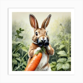 Rabbit With Binoculars 10 Art Print