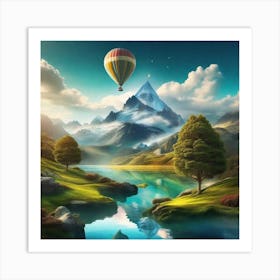 Hot Air Balloon In The Sky Art Print