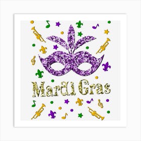 Mardi Gras 2020 Womens Girls Mask Beads New Orleans Party Art Print