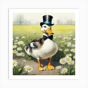 Duck In Top Hat 4 Art Print