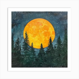 Full Moon In The Forest 6 Art Print