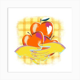 Fresh Red Apples Held By Hands Square Art Print