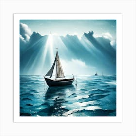 Boat on the seashore Art Print