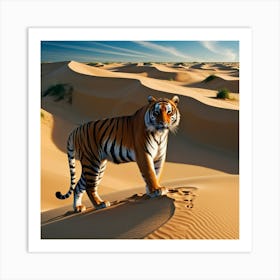 Tiger In The Desert 1 Art Print