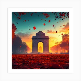 India Gate At Sunset Art Print