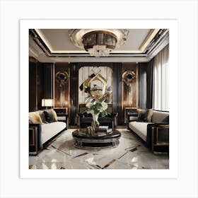 Black And Gold Living Room 4 Art Print