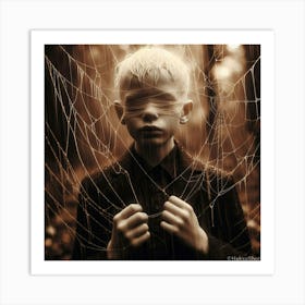 Boy In A Spider Web Art Print