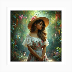 Girl In A Hat6 Art Print