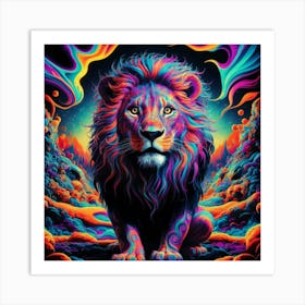 Psychedelic Lion 2 Art Print