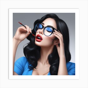 Woman With Glasses Art Print