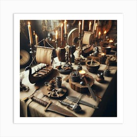 Viking Table Setting Art Print