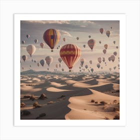 Hot Air Balloons In The Desert Art Print