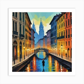 Milan Italy Fauvist Painting Travel Poster Art Print Art Print