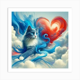 Cat In The Clouds 9 Art Print