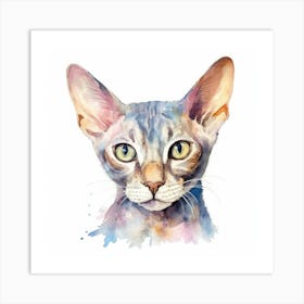 German Rex Cat Portrait 1 Art Print