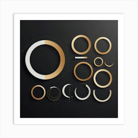 Golden Circles Art Print