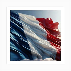 French Flag Waving In The Wind Art Print