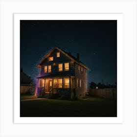 House At Night Art Print